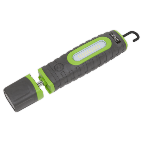 Sealey LED3606G Rechargeable 360° Inspection Lamp 24 SMD & 3W SMD LED Green 2 x Lithium-ion