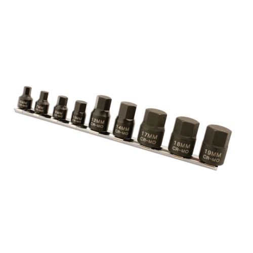 Laser Tools Low Profile Impact Hex Socket Bit Set 1/4"D, 3/8"D 9pc - MPN 5665