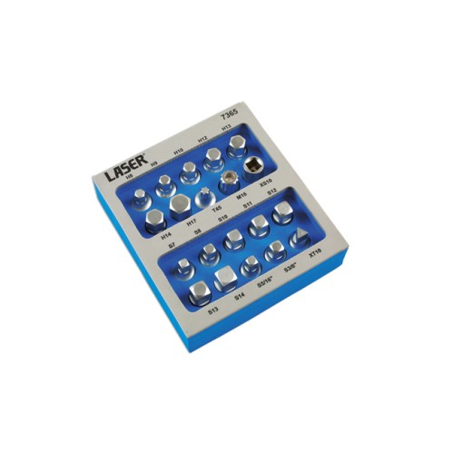 Laser Tools Sump Plug Key Set 3/8"D 20pc - MPN 7365