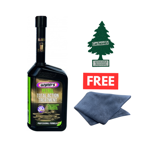 Wynns Petrol Total Action Treatment + Microfibre Cloth & FREE Air Freshener