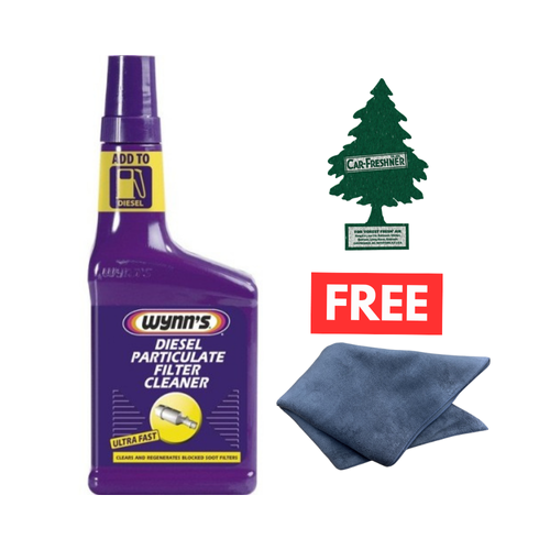 Wynns Diesel Particulate Filter Cleaner + Microfibre Cloth & FREE Air Freshener