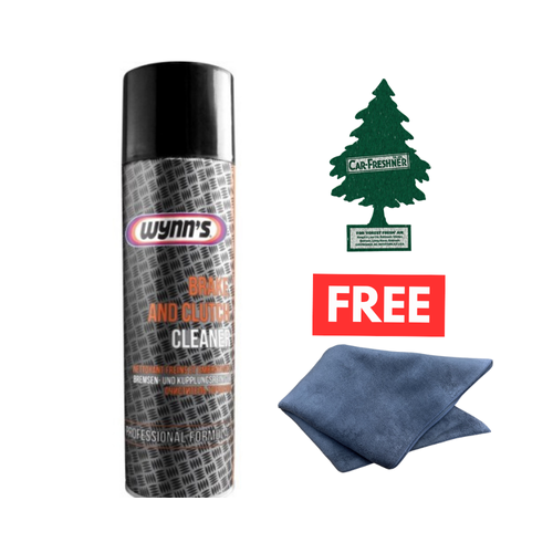 Wynns Brake & Clutch Cleaner 500ml + Large Microfibre Cloth & FREE Air Freshener