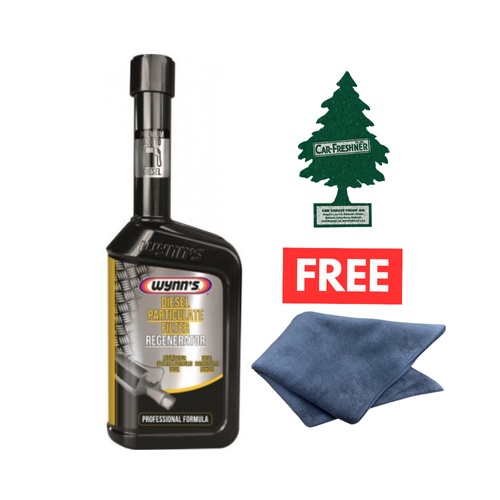 Wynns 28392 DPF Regenerator 500ml + Large Microfibre Cloth & FREE Air Freshener