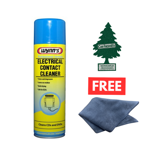 Wynns Electric Contact Cleaner 500ml + Microfibre Cloth & FREE Air Freshener