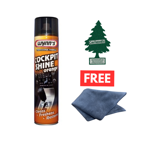 Wynn’s Orange Dashboard Cleaner 600ml + Microfibre Cloth & FREE Air Freshener