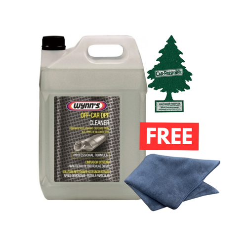 Wynns Off-Car DPF Cleaner 5 Litre + Large Microfibre Cloth & FREE Air Freshener