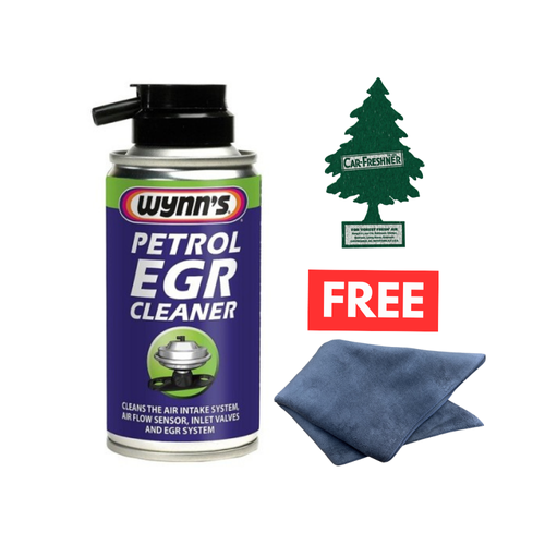 Wynns Petrol EGR Cleaner 150ml + Large Microfibre Cloth & FREE Air Freshener