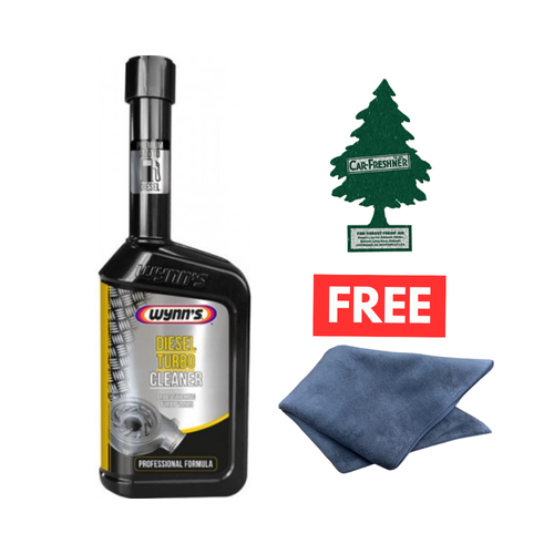 Wynns Diesel Turbo Cleaner 500ml + Large Microfibre Cloth & FREE Air Freshener