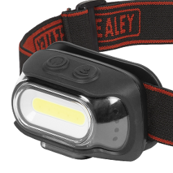 Sealey HT08R 8W COB LED Rechargeable Head Torch with Auto-Sensor