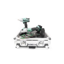 Kielder KWT-008-PRO-S-CT01 1/2" Mid Torque Impact Wrench, 115mm Grinder, 11 x Deep Sockets, Grinder Discs, 2 x 5.0Ah (Kit) - Charger supplied outside case