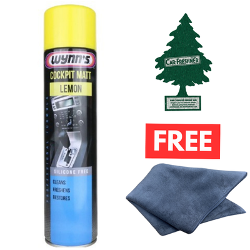 Wynn’s Lemon Dashboard Cleaner 600ml + Microfibre Cloth & FREE Air Freshener
