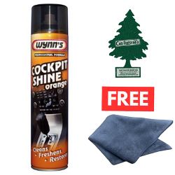 Wynn’s Orange Dashboard Cleaner 600ml + Microfibre Cloth & FREE Air Freshener