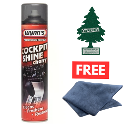 Wynn’s Cherry Dashboard Cleaner 600ml + Microfibre Cloth & FREE Air Freshener